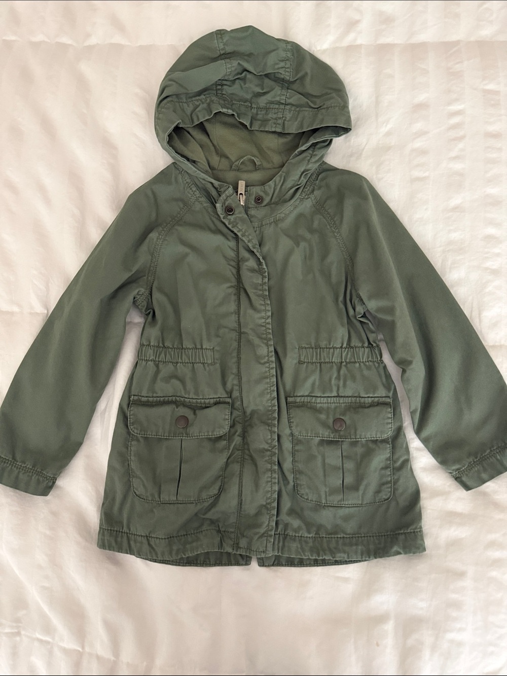 Old Navy Girls Hooded Utility Coat - Olive